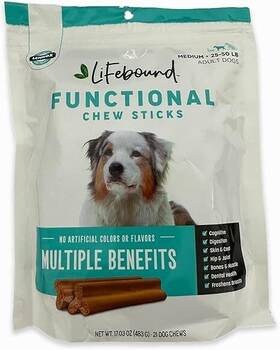 75302 Lennox Lifebound Functional Chew Sticks For Medium Dogs 25-50lbs 21ct
