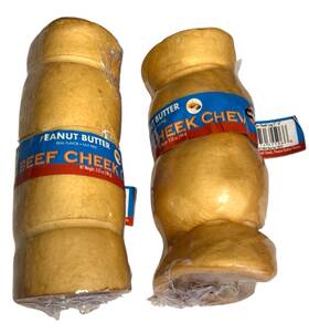 Lennox Dog Treats 742174355066 2x Premium Peanut Butter Flavored Beef Cheek Chew Roll For Dogs 5-6 Inch