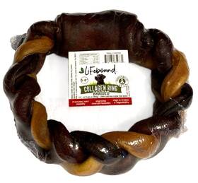 Lifebound 742174859731 Lennox Braided Beef Collagen Ring For Dogs - Braid Donut Dog Chew 5 To 6 Inch