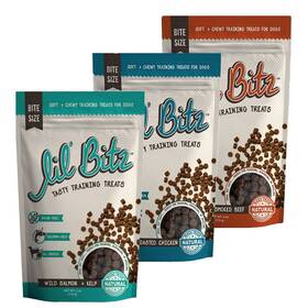 Lil Bitz 814087008855 Assorted Pack Training Treats Soft Tasty Grain-free Perfect For
