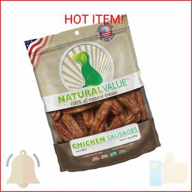 Loving Pets 445055860859 Natural Value Chicken Sausages - Soft Jerky Dog Treats For Large And S