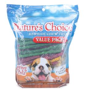 4965 Loving Pets Natures Choice Rawhide Munchy Stick Assorted Colors 100pk