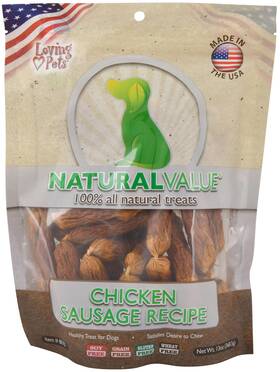 8071 Loving Pets Natural Value Sausages 13 Oz Flavor Duck