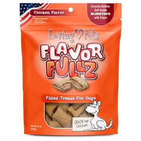 73805230 Loving Pets 842982052307 Flavorfullz Filled Dog Treats Chicken 1ea/6