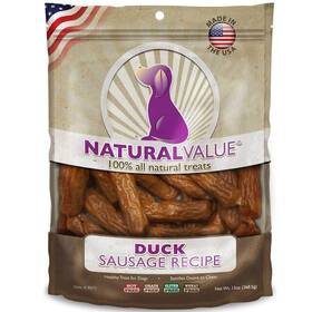Loving Pets 842982080713 Natural Value All Soft Chew Duck Sausages For Dogs 13-ounce
