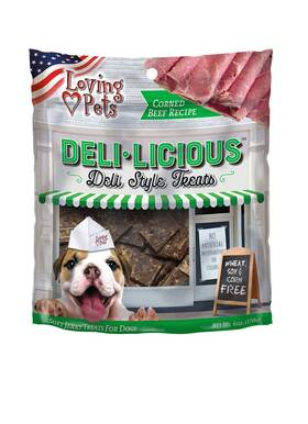 Loving Pets 842982080812 Deli-licious Corned Beef Recipe Soft Jerky Dog Treats 6 Oz