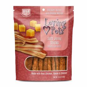 Loving Pets 842982083059 Soft Chew Jerky Stick-shaped Chicken Bacon And Cheese Recipe Usa Made Dog