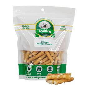 Lucky Premium Treats 711436970385 Chicken Wrapped Rawhide Dog For Toy Dogs Under 25 Lbs. 80ct