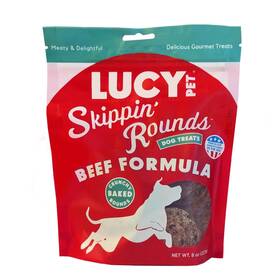 Lucy Pet Products 850020456505 Skippinft Rounds Beef Formula Dog Treats Crunchy Meaty Baked