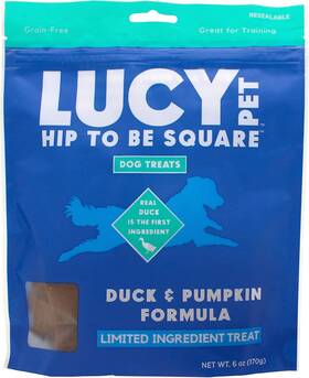 Lppsr100 Lucy Pet Products Hip To Be Square Duck And Pumpkin Dog 6 Ounce Pack Of 1 Blue