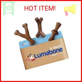 980149560 Lumabone Real Bacon Medium 3-pack Durable Dog Chew Toys For Aggressive Chewers Made In U