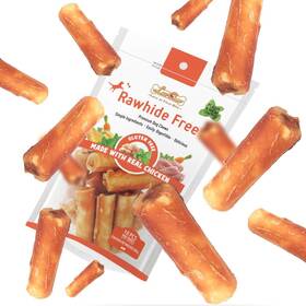 Luvchew 857499005548 Gluten Free Rawhide Dog Chew Chicken Rolls Mini 2.5 Inch For Small Dogs 10 P