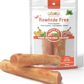 Luvchew 857499005562 Premium Dog Chew Treats Chicken Retriever Rolls For Large Dogs Rawhide Free G