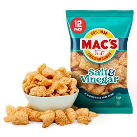 Macs 073497807780 Salt And Vinegar Fried Pork Skins - 3 Ounce Pack Of 12