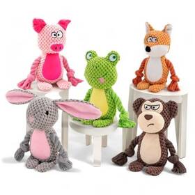 Ppp002 Market Union Co. Ltd. Playtime Palace Premium Quality Plush Dog Toys Pack Of 5 - Chewy And Squeaky