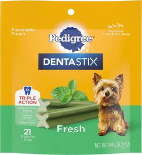 10162371 Mars Petcare Pedigree Dentastix Dental Dog Treats For Toy/small Dogs Fresh Flavor Bone