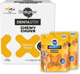 10252346 Mars Petcare Pedigree Dentastix Chewy Chunx Large Dog Dental Treats 13.5oz 2 Pack
