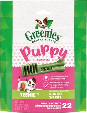 10277805 Mars Petcare Greenies Puppy Teenie Size Natural Dental Dog Treats 6 Oz. Pack 22