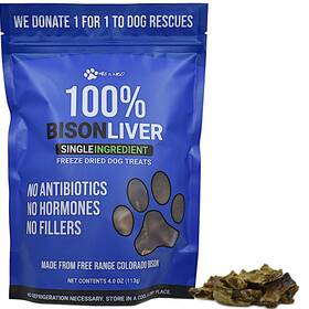 Max And Neo 850014148539 Freeze Dried Bison Liver Dog Treats - Single Ingredient Free Range North Ame