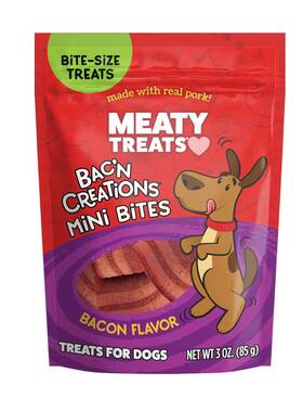 Meaty Treats 070155170743 Bakftn Delights Bacon Flavored Mini Bites Dog 3-oz. Pack Of 8