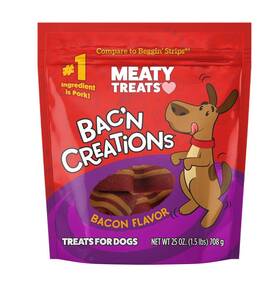 Meaty Treats 070155170835 Bakftn Creation Dog Bacon 25 Oz 1piece