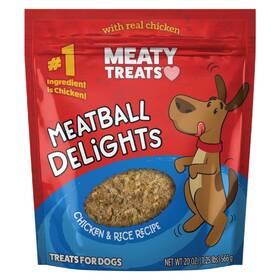 Meaty Treats 070155171115 Meatball Delights Chicken And Rice Flavor 20-oz