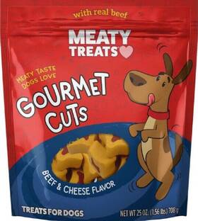 Meaty Treats 070155171160 Gourmet Cuts Dog - Beef And Cheese Flavor 25 Oz Bag