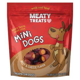 Meaty Treats 070155171177 Mini Dogs Beef And Cheese Flavor Soft Chewy Dog 25-oz