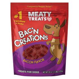 Meaty Treats 070155171238 Bacftn Creations Bacon Flavor 40-oz