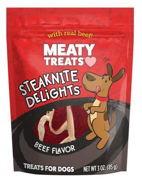 Meaty Treats 070155179845 Steaknight Delights Beef Flavor 2.5-oz. Pack Of 8