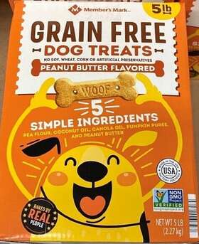 980232721 Members Mark Grain Free Dog Treats - Peanut Butter Flavored 5 Pound