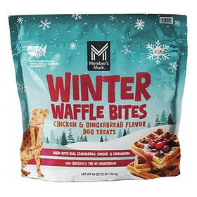 990440215 Members Mark Winter Waffles Chicken And Gingerbread Flavor Dog Treats 3 Pounds