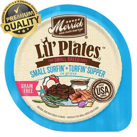 Merrick 022808260295 Dog Food - Lil Plates Cups Surfin And Turfin Gf 3.5 Oz 12 Pack