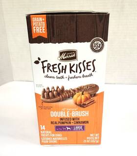 Merrick 022808660781 Fresh Kisses Dog Dental Treats Infused With Real Pumpkin And Cinnamon