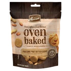 Merrick 022808763093 Oven Baked Dog Treats Natural Cookies For Dogs Paw Some P Nut Butter Cookie W