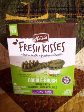 66035 Merrick Bb06/25 Fresh Kisses Dental Chews Coconut Botanical Oils 16 Ct Large