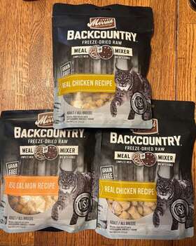 Merrick 744110927160 3-pack Freeze-dried Raw 4oz Topper Chicken Salmon Cats Grain Free 2020