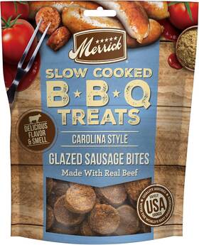 00022808284253 Merrick Pet Care Chewy Dog Treats Slow Cooked Bbq Beef Treat Chews Carolina Style G
