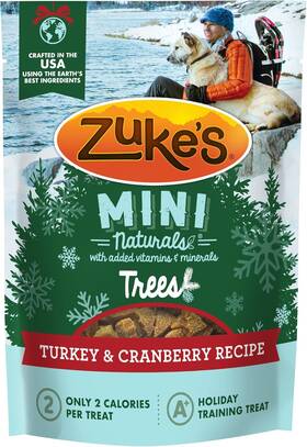 00613423000788 Merrick Pet Care Zukes Mini Naturals Trees Turkey And Cranberry Training Soft Dog Treat 5 Oz