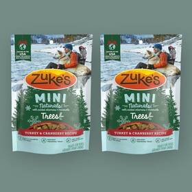 Merrick Pet Care 613423330045 Zukes Mini Naturals Trees Dog Training Treats Turkey Cranberry 5oz 2-pk Ltd Ed