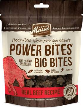 78512 Merrick Pet Care Power Bites Dog Treats Big Beef And Sweet Potato Recipe - 6 Oz Ba