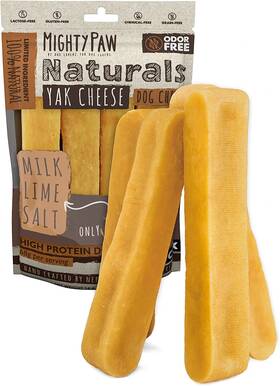 Mighty Paw 445016873874 Yak Cheese Dog Chews All-natural Long Lasting Hard Chew For Aggress