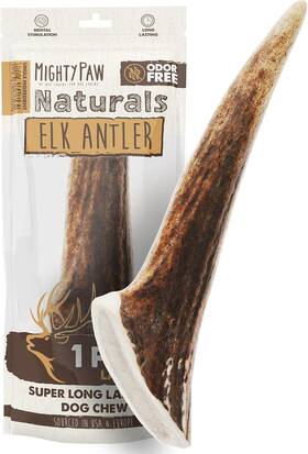 B0bw4bdzpx Mighty Paw Elk Antlers For Dogs Large Size 8ftft 8 Ounce Pack Of 1 White