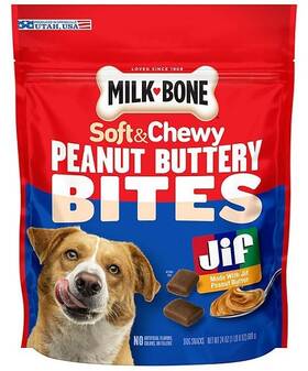Milk-bone 079100105120 Peanut Buttery Bites Soft Dog Treats With Jif Butter 24 Oz