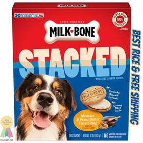 Milk-bone 079100432165 Stacked Dog Biscuits Molasses And Peanut Butter Flavor Naturally Art