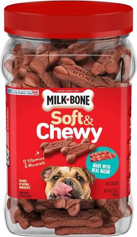 Milk-bone 079100489404 Soft And Chewy Dog Treats Bacon Recipe 25 Ounce Made With Real