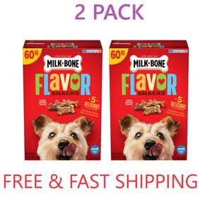Milk-bone 079100516131 2 Pack Snacks Small Dog Biscuits Flavored Crunchy Treats 60 Oz
