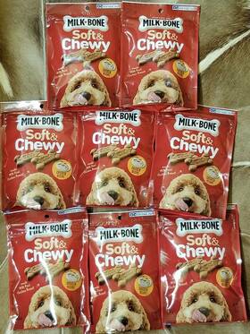 Milk-bone 079100522866 Lot Of 8 Soft And Chewy Dog Treats Chicken 2.7oz