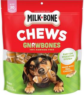 Milk-bone 079100759934 Chews Gnawbones Rawhide Free Dog Treats Chicken 30 Long Lasting Mini