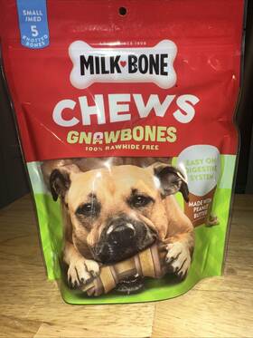Milk-bone 079100774869 Chews Gnawbones 100% Rawhide Free Easy Digest Peanut Butter S/m Sealed